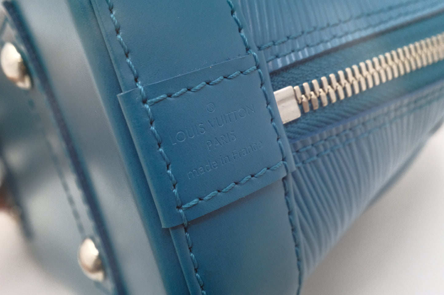 Louis Vuitton Alma BB in Teal Epi Leather