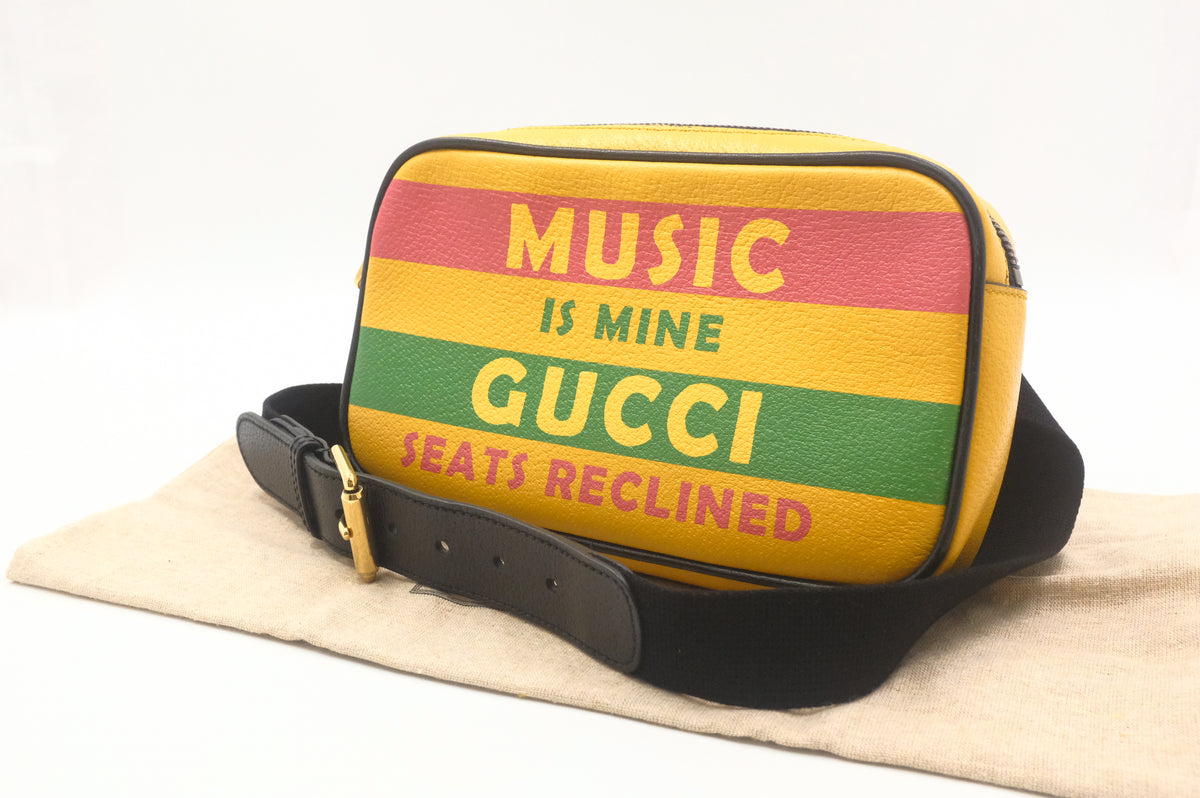 Gucci x Sony Music is Mine Bumbag in Yellow Leather