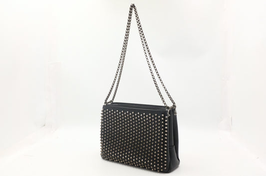 Louboutin Trilby Shoulder Bag in Black Studded Leather