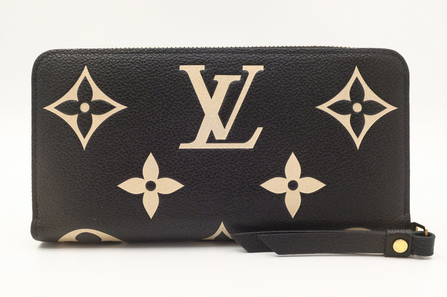 Louis Vuitton Long Zippy Wallet in Black and Beige Bicolor Empreinte Leather