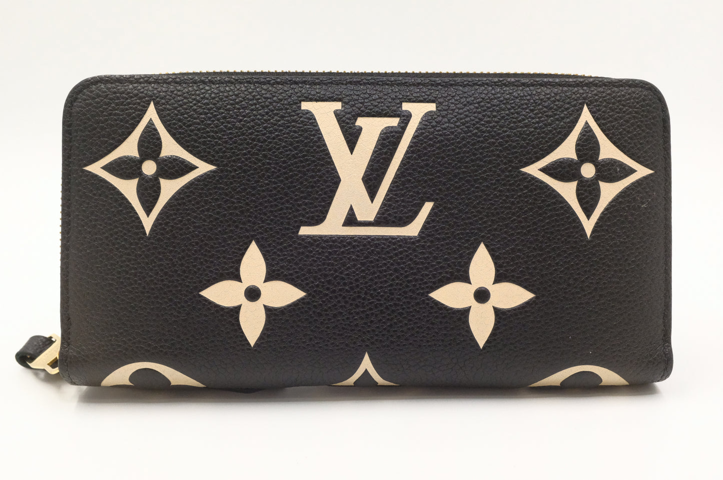 Louis Vuitton Long Zippy Wallet in Black and Beige Bicolor Empreinte Leather