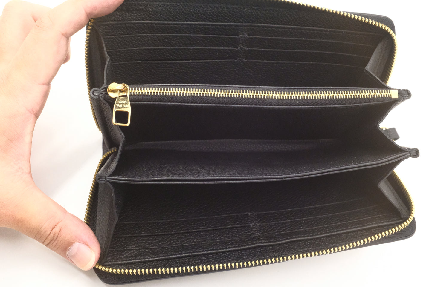 Louis Vuitton Long Zippy Wallet in Black and Beige Bicolor Empreinte Leather