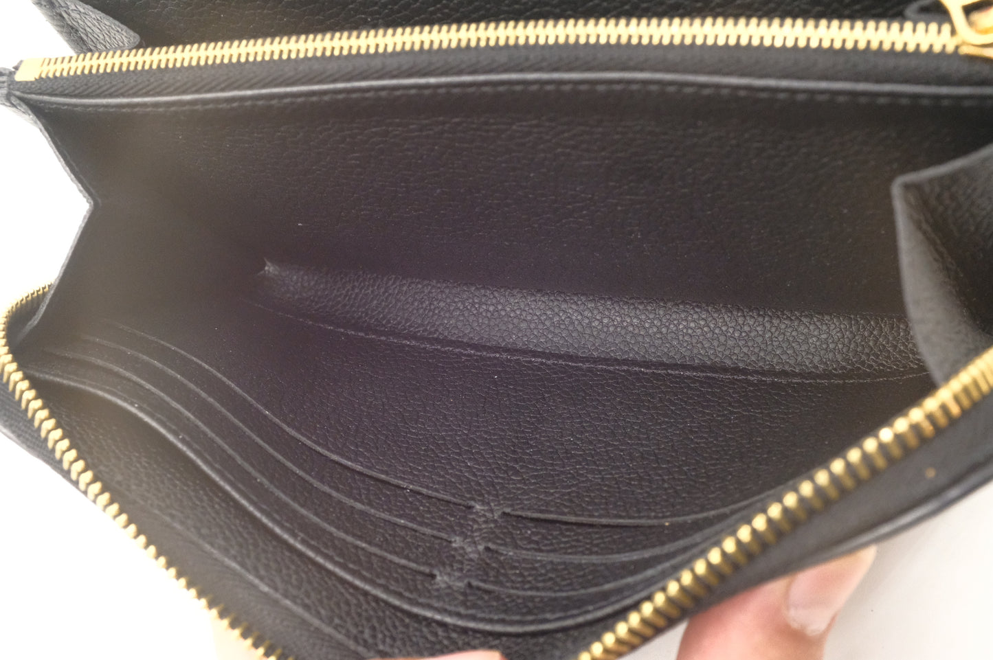 Louis Vuitton Long Zippy Wallet in Black and Beige Bicolor Empreinte Leather