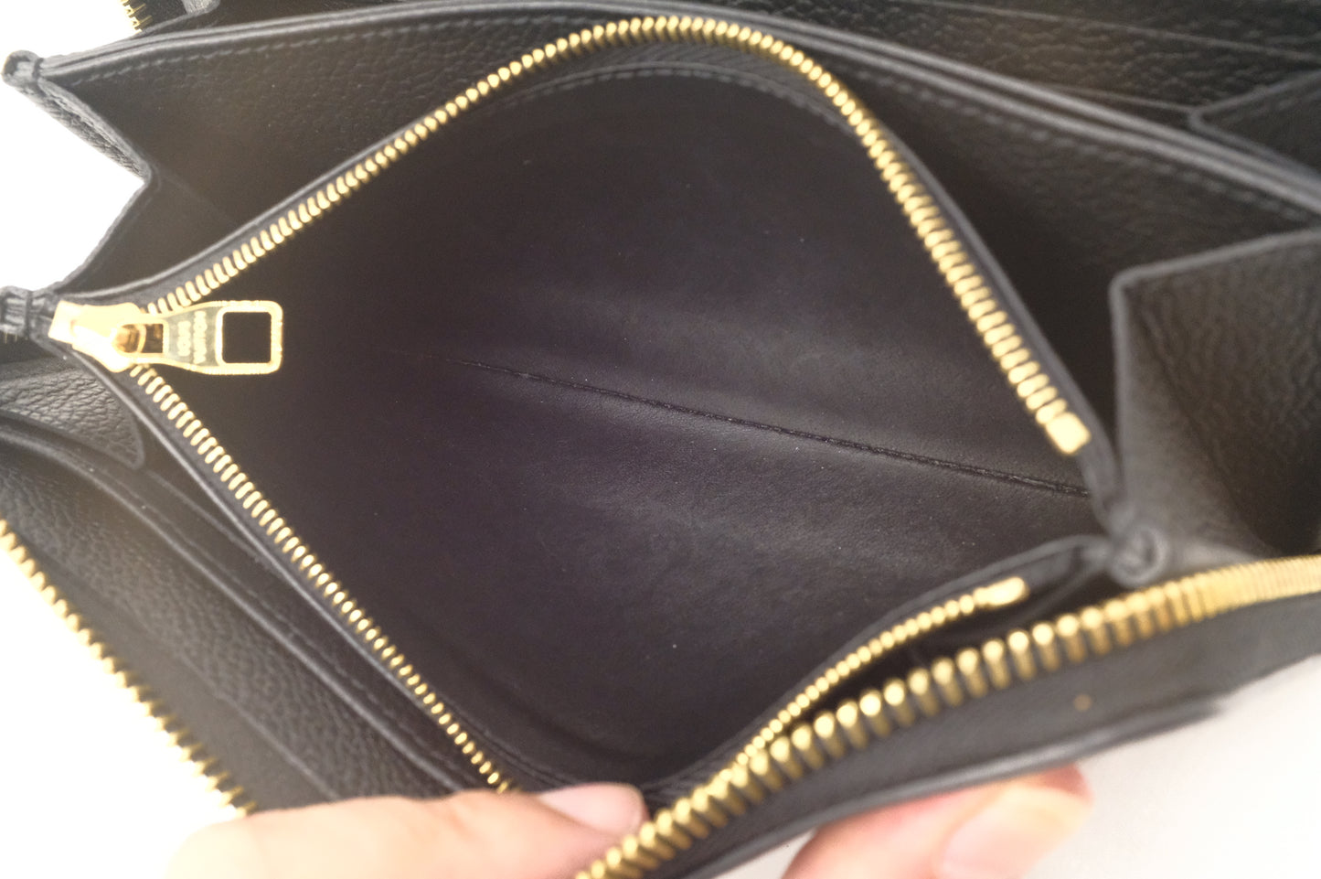 Louis Vuitton Long Zippy Wallet in Black and Beige Bicolor Empreinte Leather