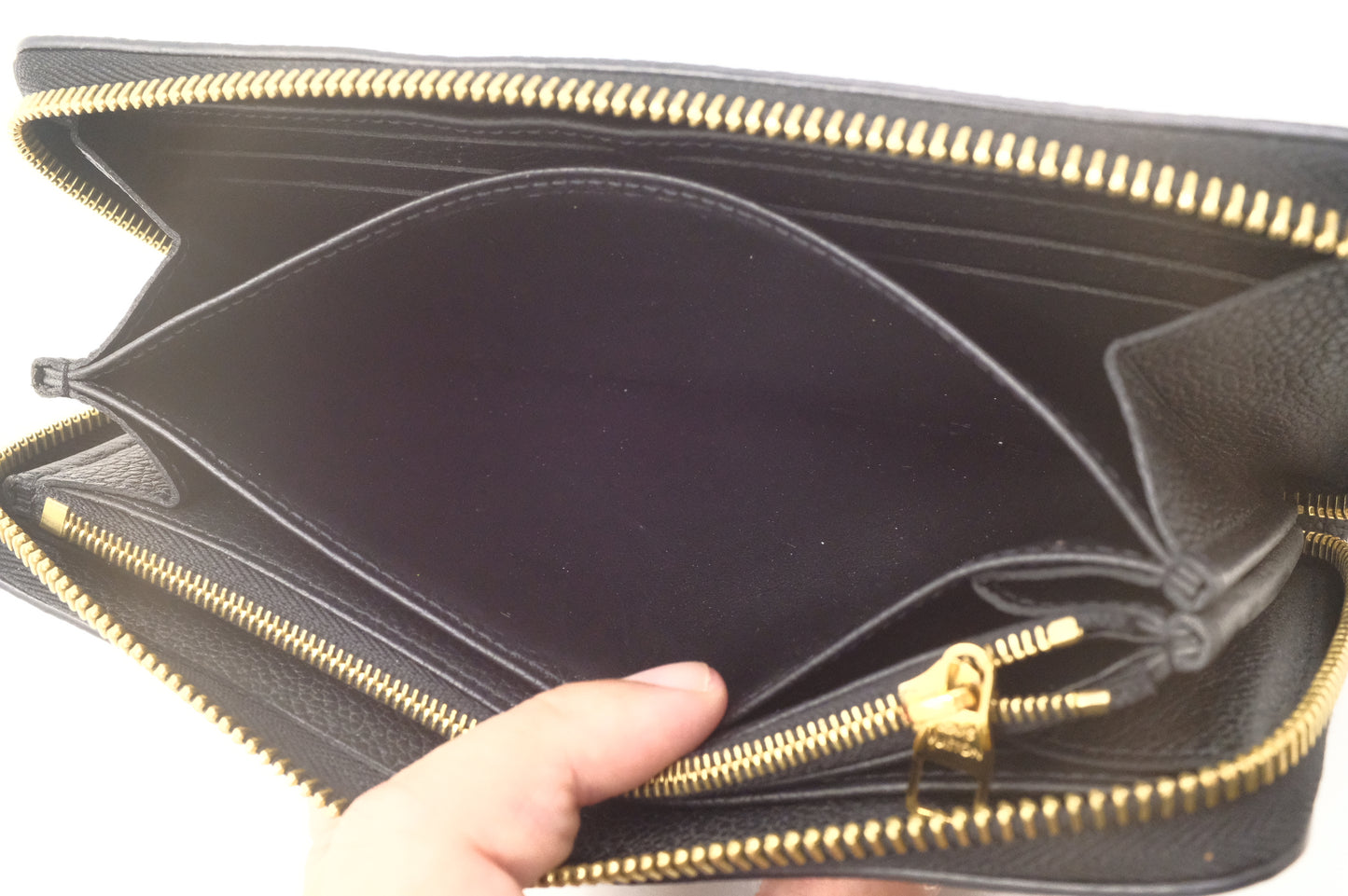 Louis Vuitton Long Zippy Wallet in Black and Beige Bicolor Empreinte Leather
