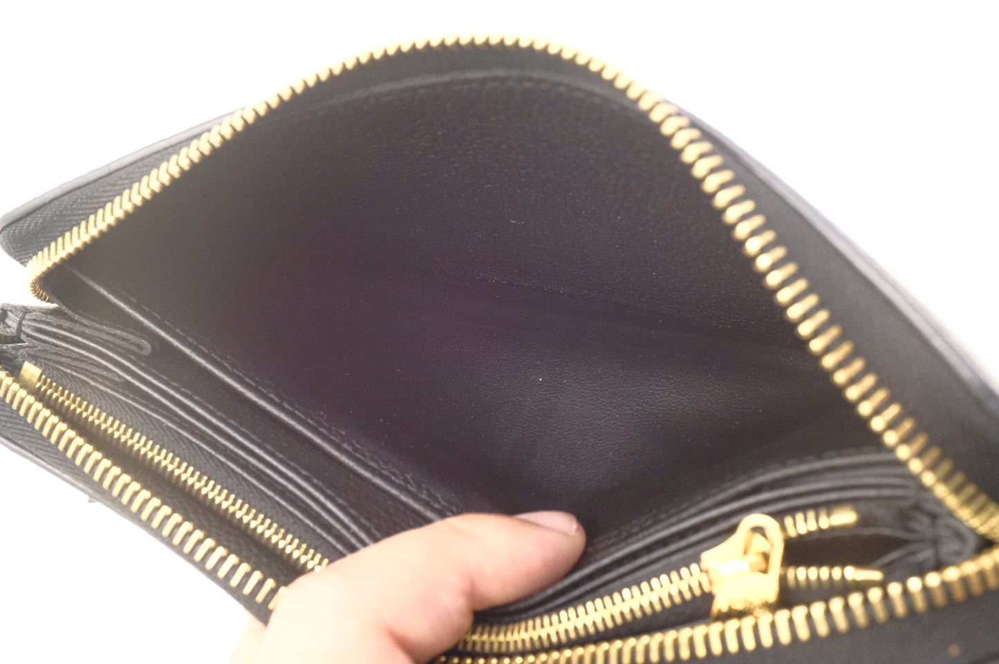 Louis Vuitton Long Zippy Wallet in Black and Beige Bicolor Empreinte Leather