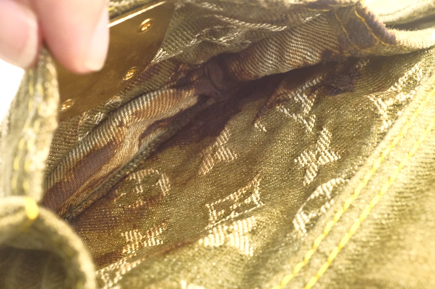 Louis Vuitton Baggy GM in Khaki Monogram Denim