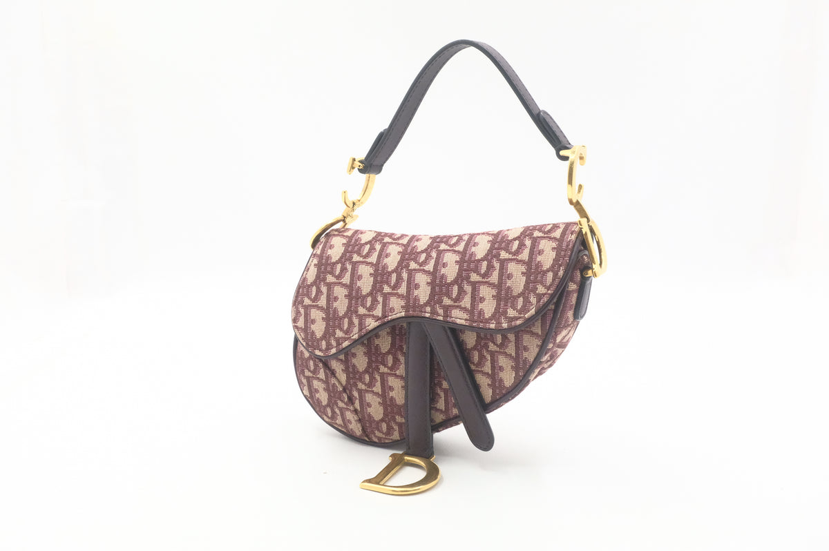 Dior Small Saddle Bag in Red Oblique Canvas
