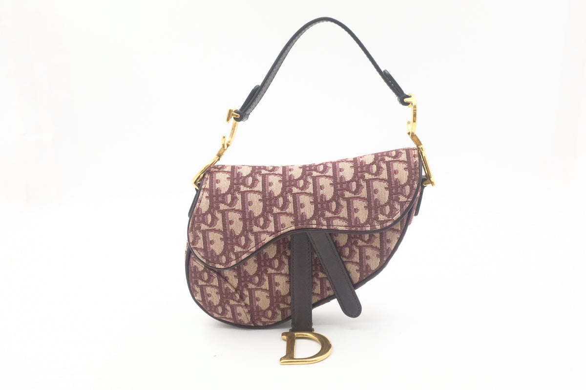 Dior Small Saddle Bag in Red Oblique Canvas
