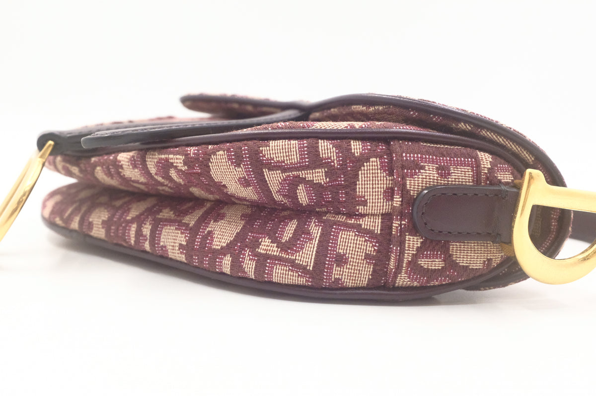 Dior Small Saddle Bag in Red Oblique Canvas
