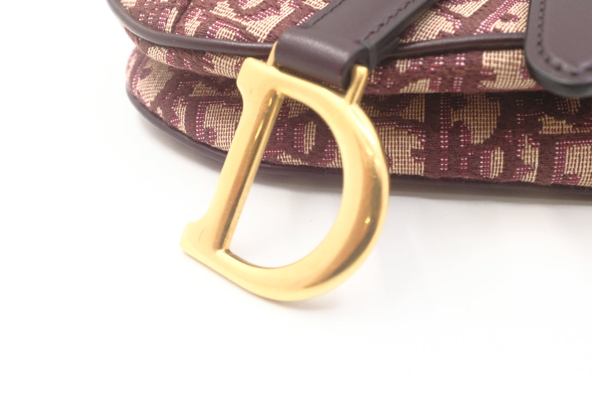 Dior Small Saddle Bag in Red Oblique Canvas