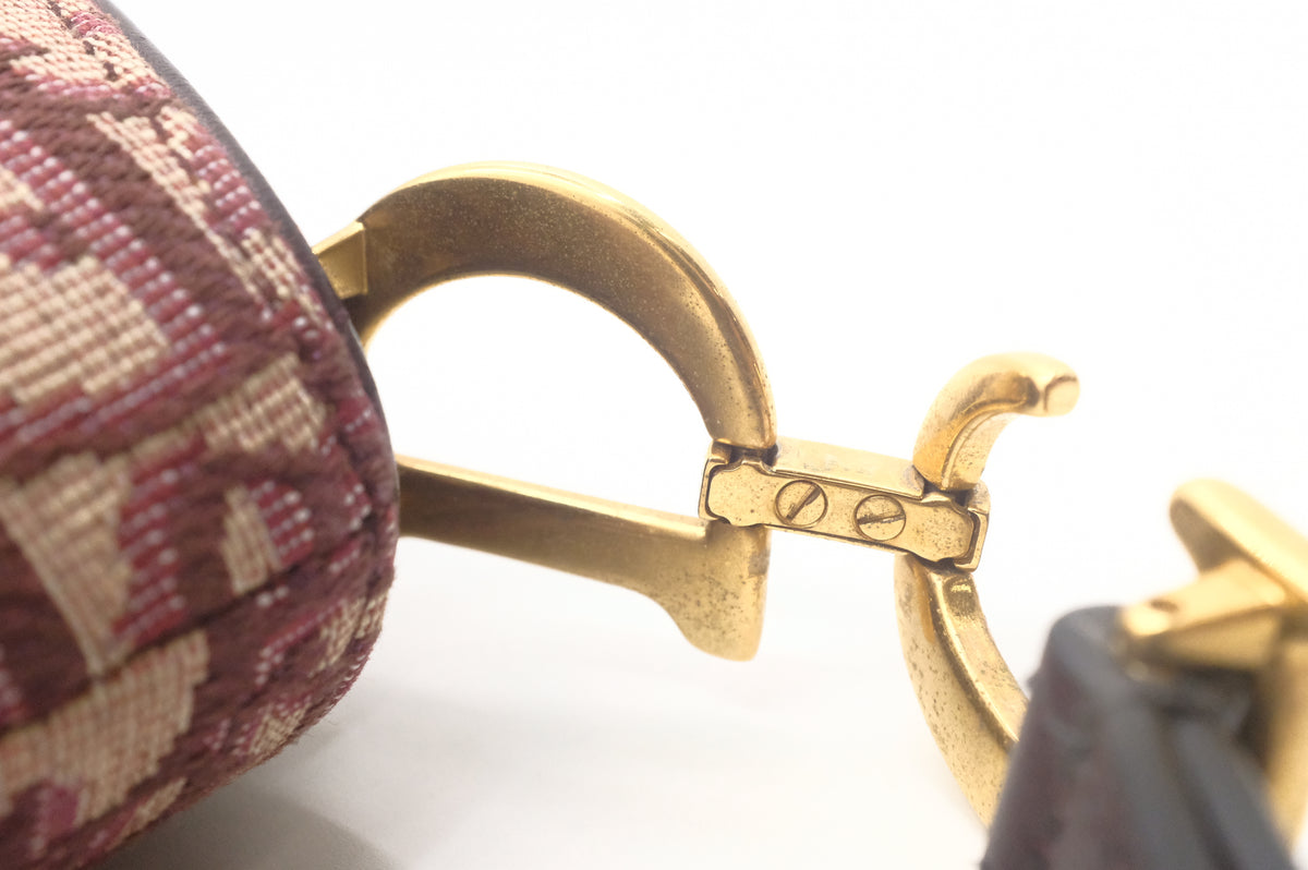 Dior Small Saddle Bag in Red Oblique Canvas