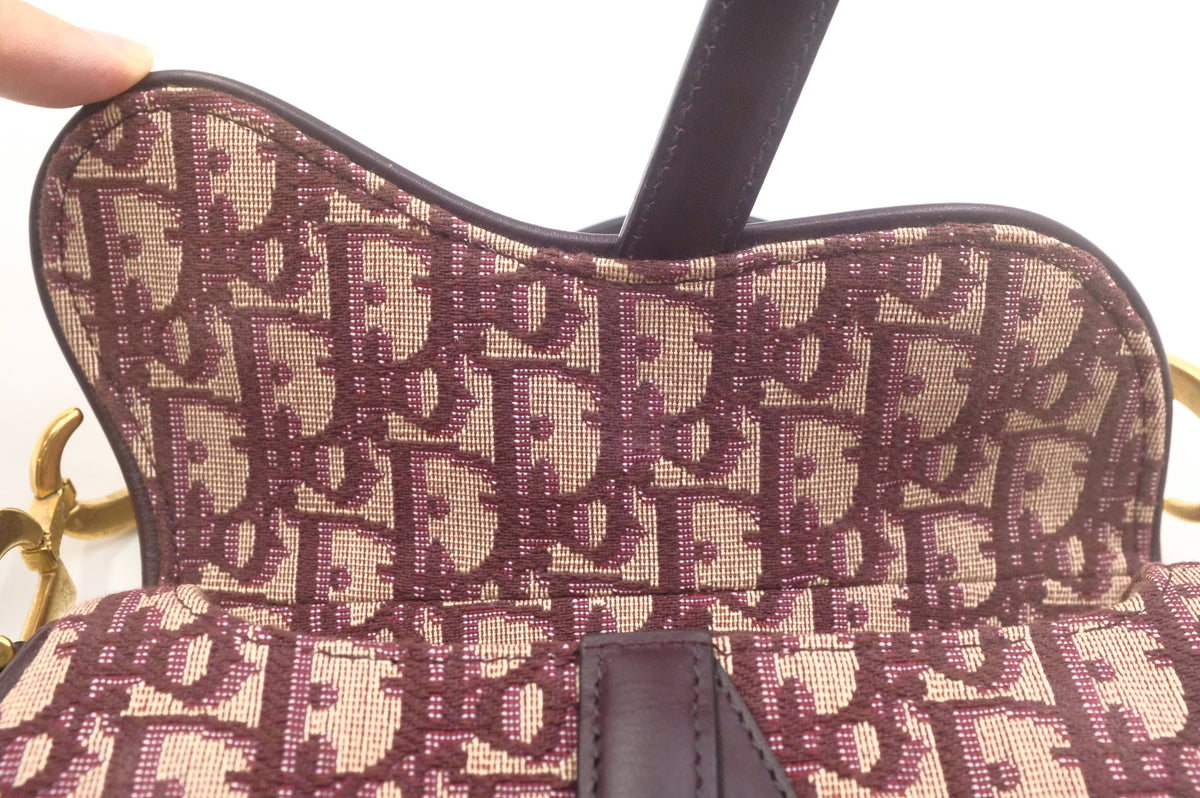Dior Small Saddle Bag in Red Oblique Canvas