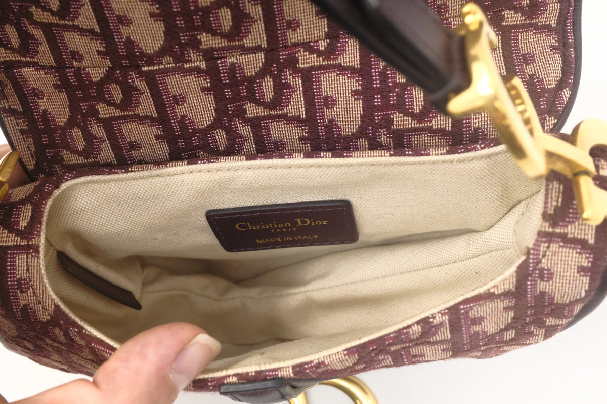Dior Small Saddle Bag in Red Oblique Canvas