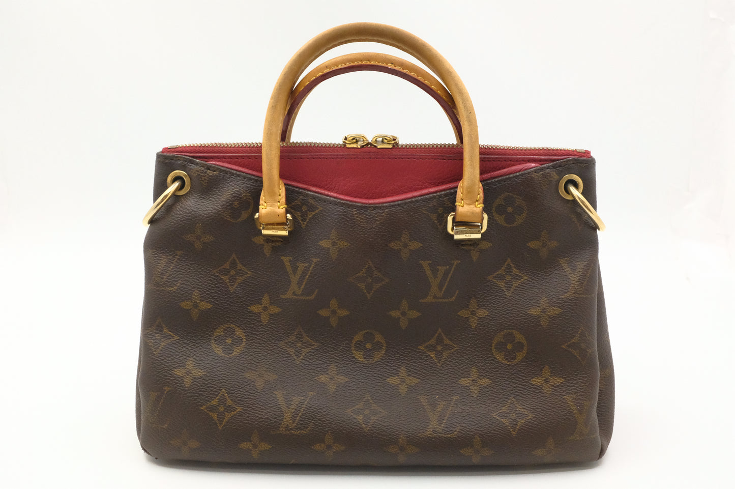Louis Vuitton Pallas BB in Monogram Canvas & Red Leather
