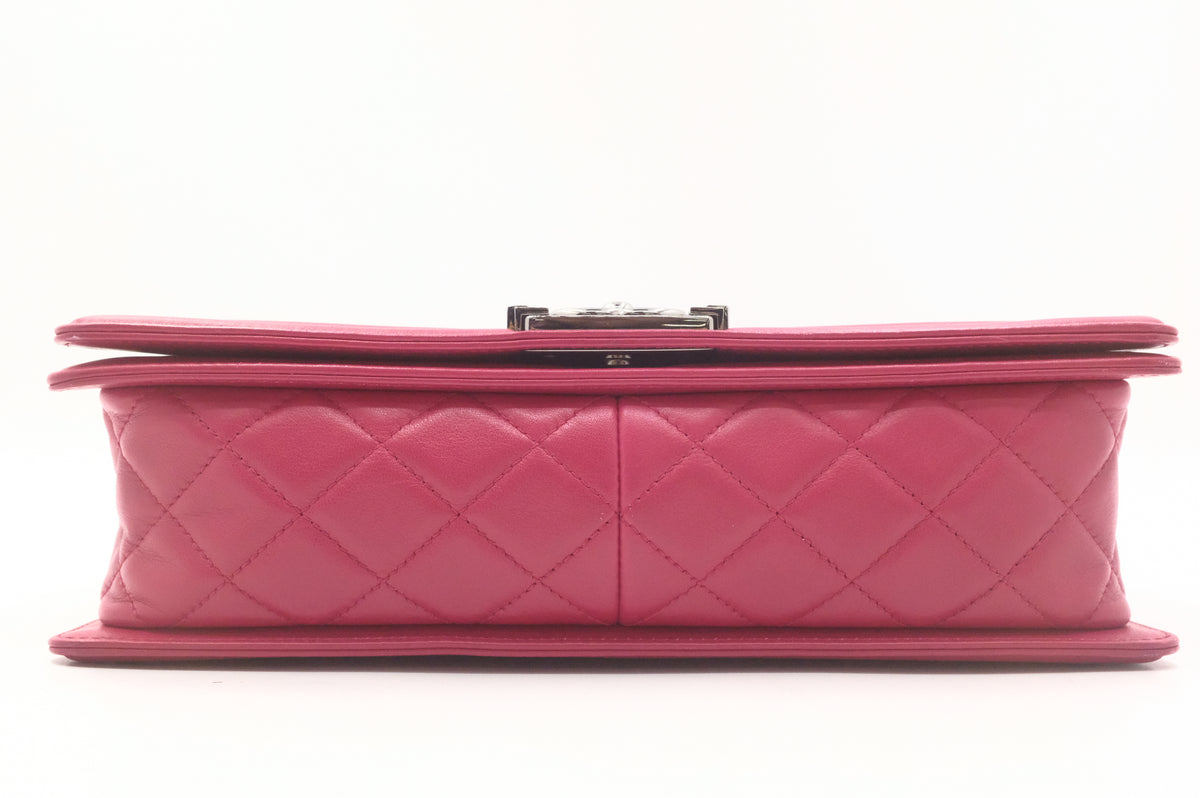 Chanel New Medium Boy in Red/Pink Matelassé Leather