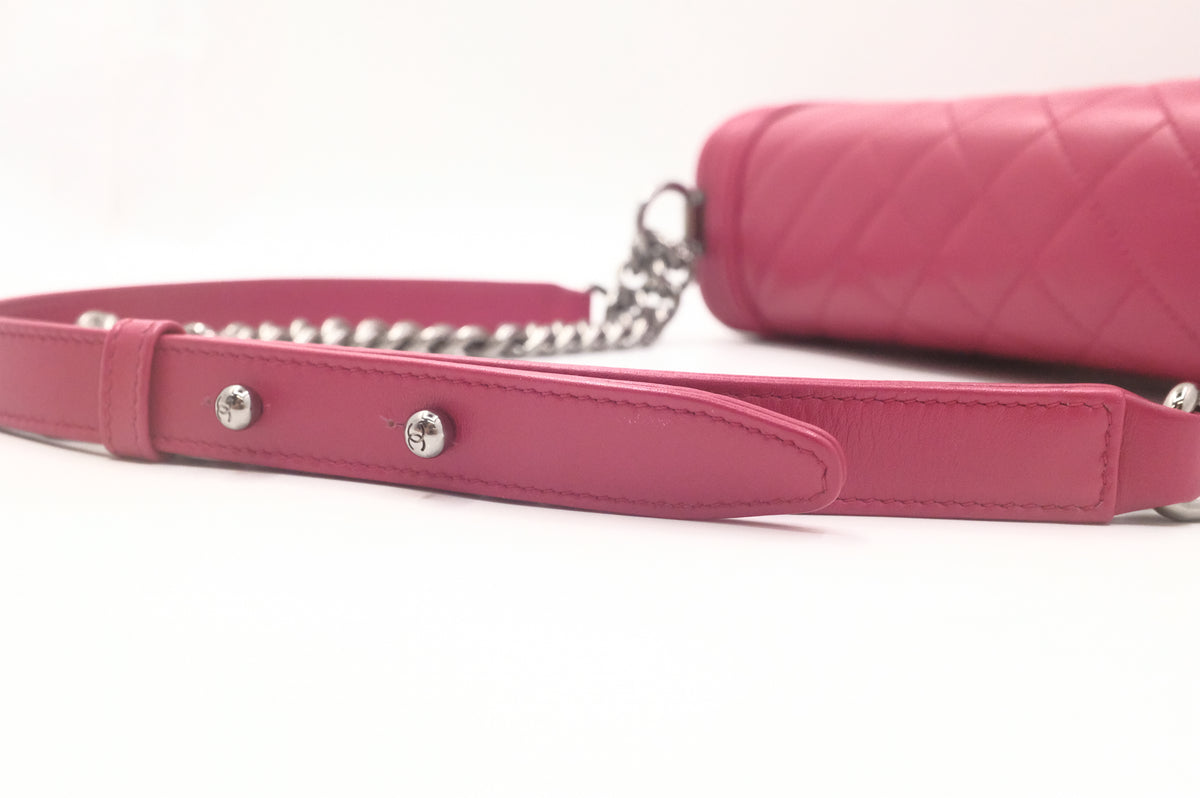 Chanel New Medium Boy in Red/Pink Matelassé Leather