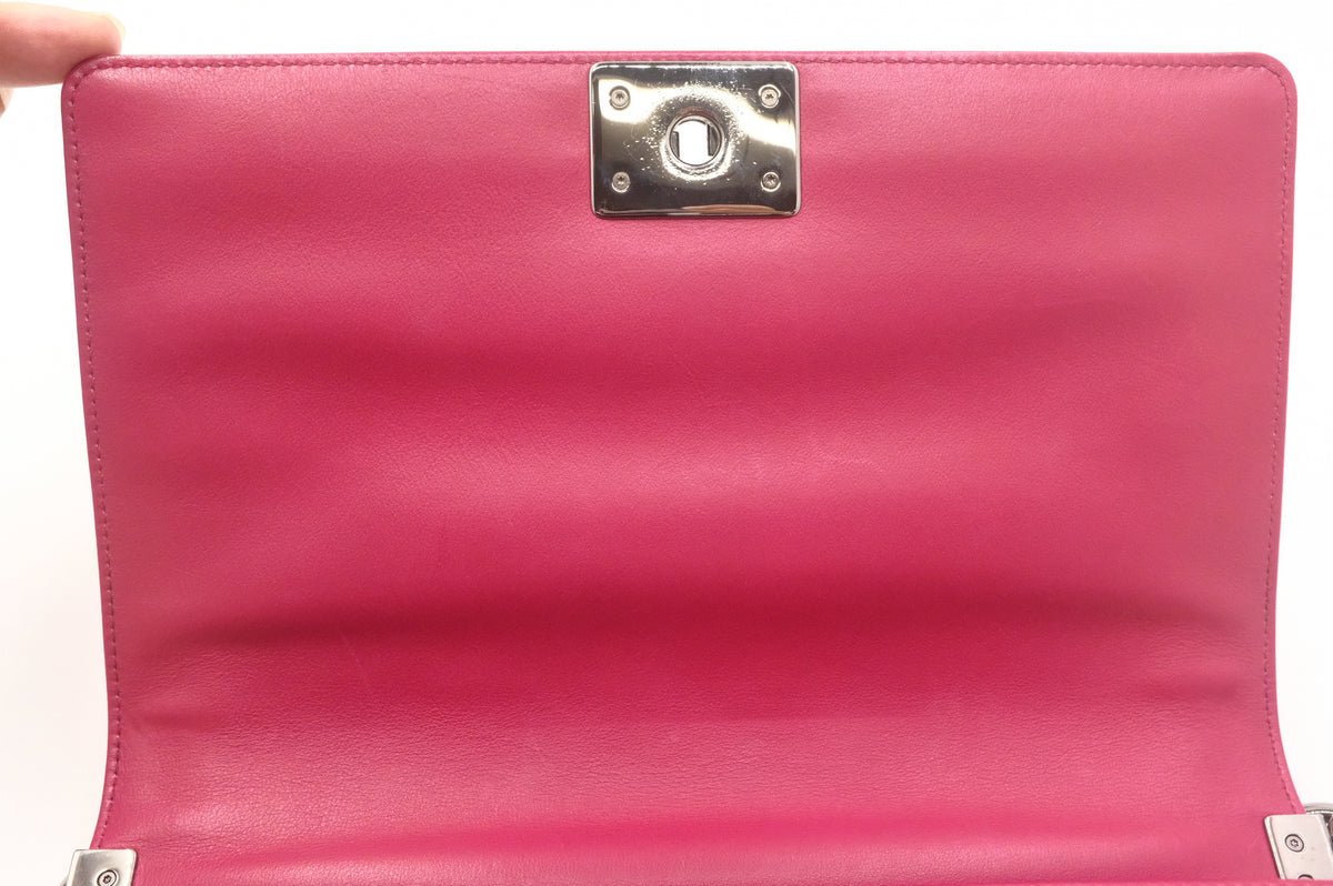 Chanel New Medium Boy in Red/Pink Matelassé Leather