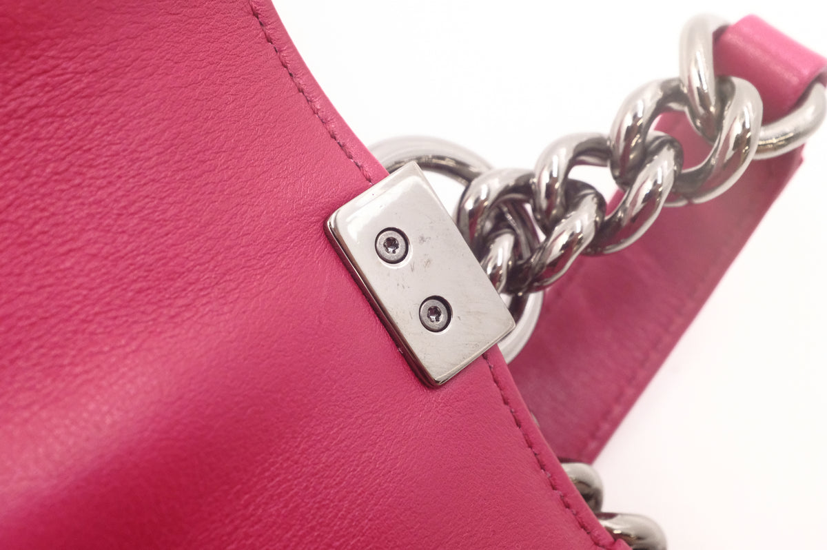 Chanel New Medium Boy in Red/Pink Matelassé Leather