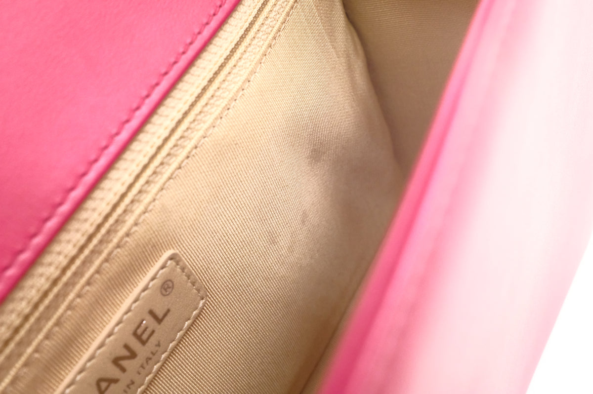 Chanel New Medium Boy in Red/Pink Matelassé Leather