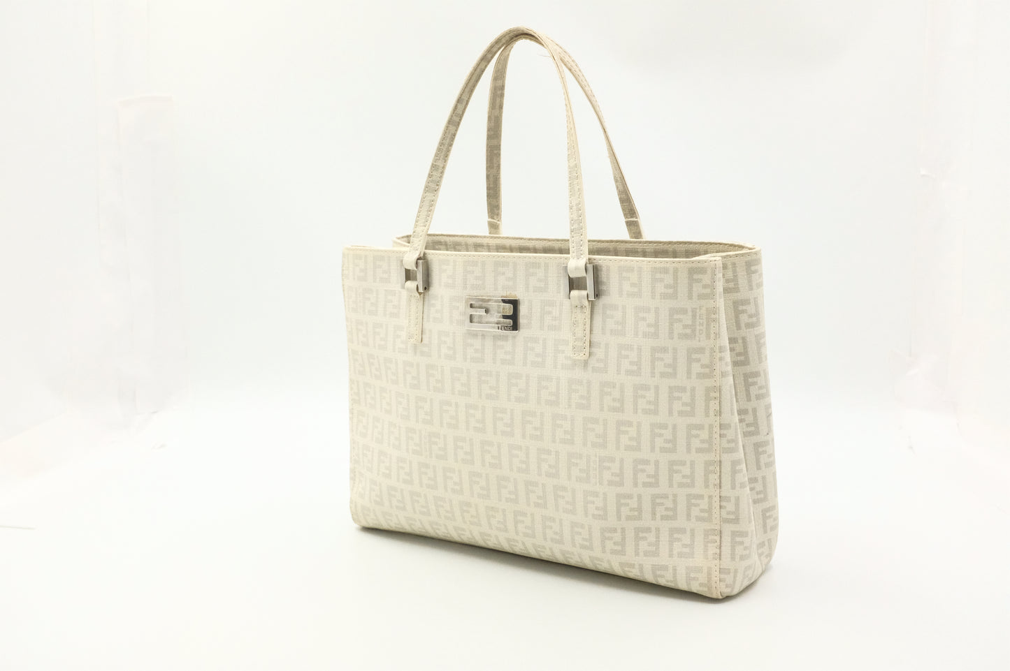 Fendi Handbag in White Zuccino Canvas