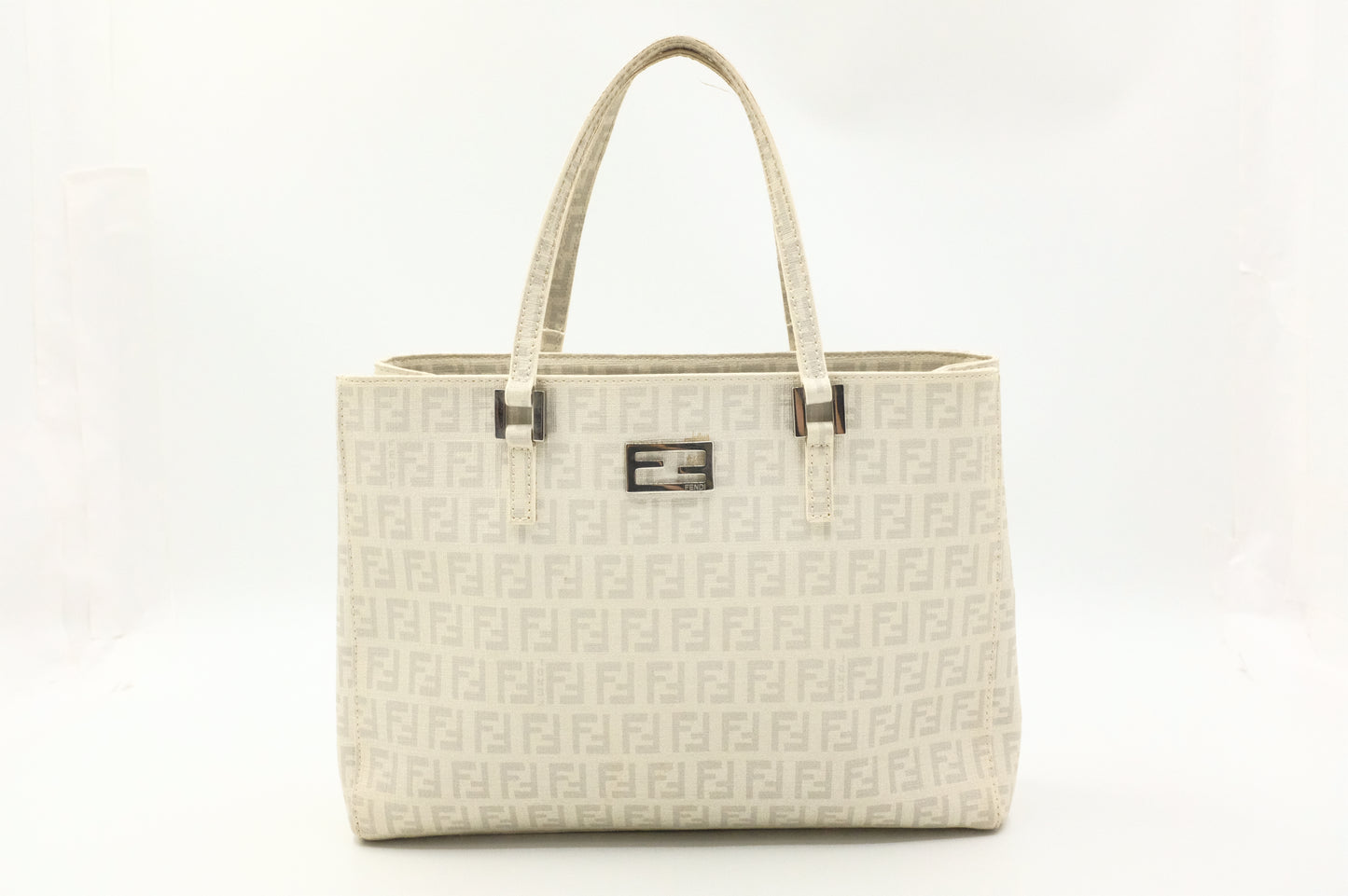 Fendi Handbag in White Zuccino Canvas