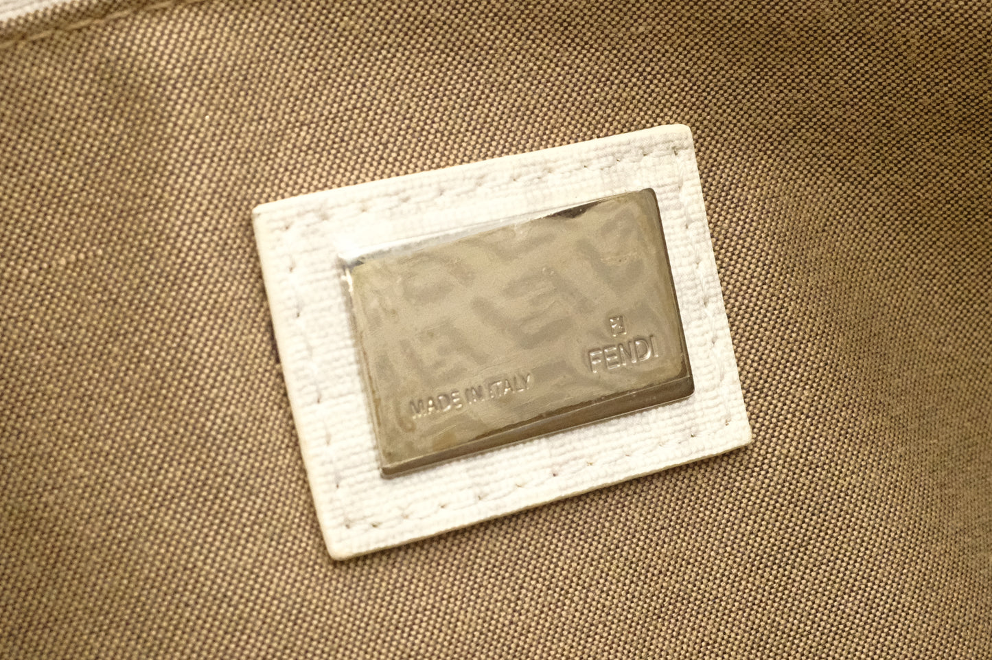 Fendi Handbag in White Zuccino Canvas