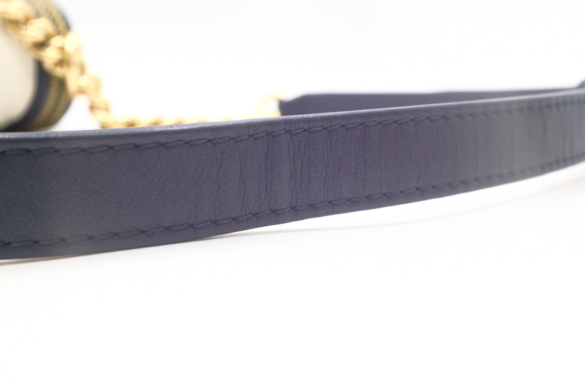 Chanel Old Medium Boy in White and Blue Leather