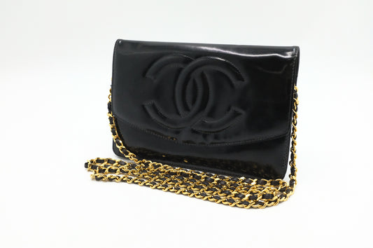 Chanel Wallet on Chain in Black Patent Leather