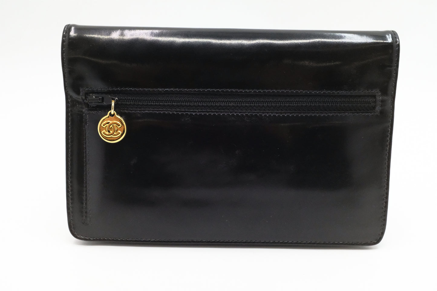 Chanel Wallet on Chain in Black Patent Leather