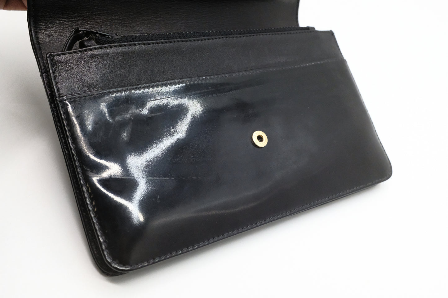 Chanel Wallet on Chain in Black Patent Leather