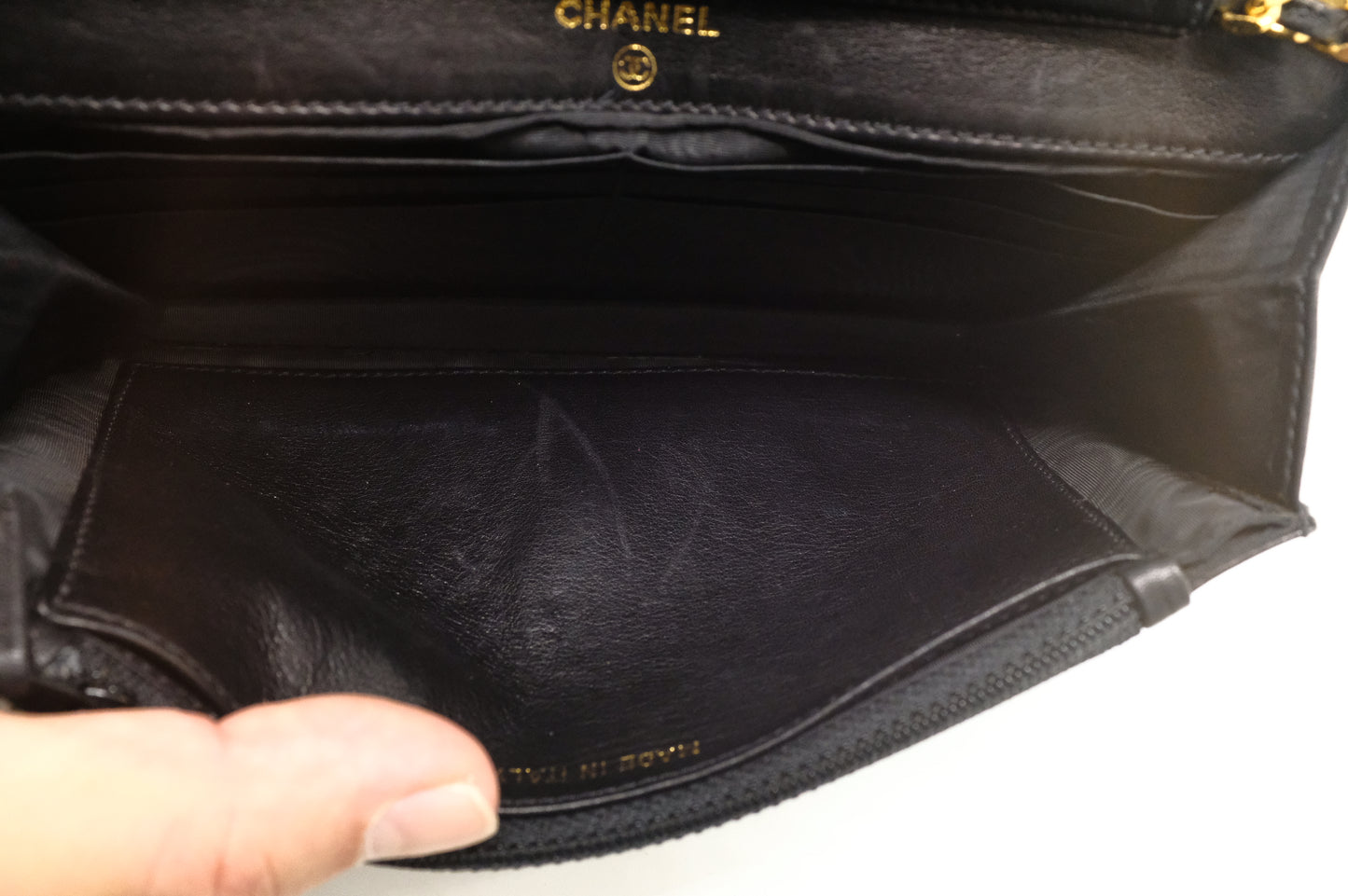 Chanel Wallet on Chain in Black Patent Leather