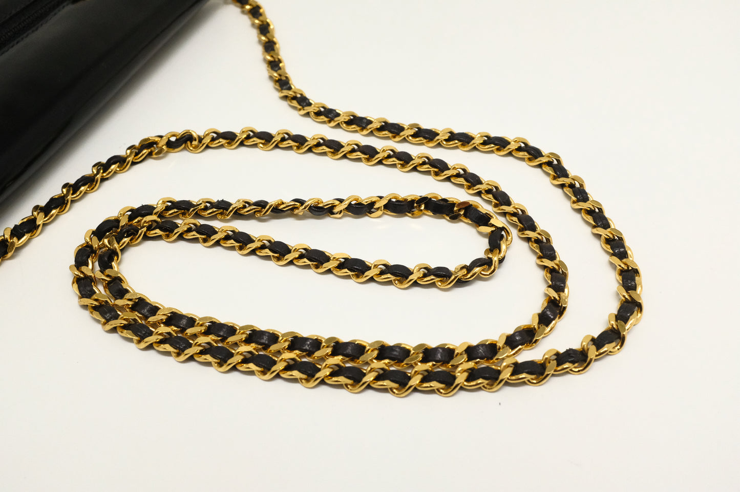 Chanel Wallet on Chain in Black Patent Leather