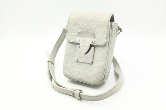 Louis Vuitton S-Lock Wearable Wallet in Mineral Grey Taurillon Leather