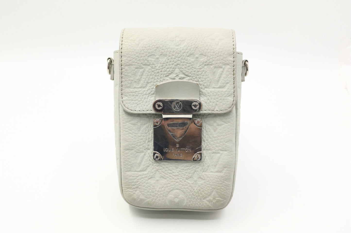 Louis Vuitton S-Lock Wearable Wallet in Mineral Grey Taurillon Leather