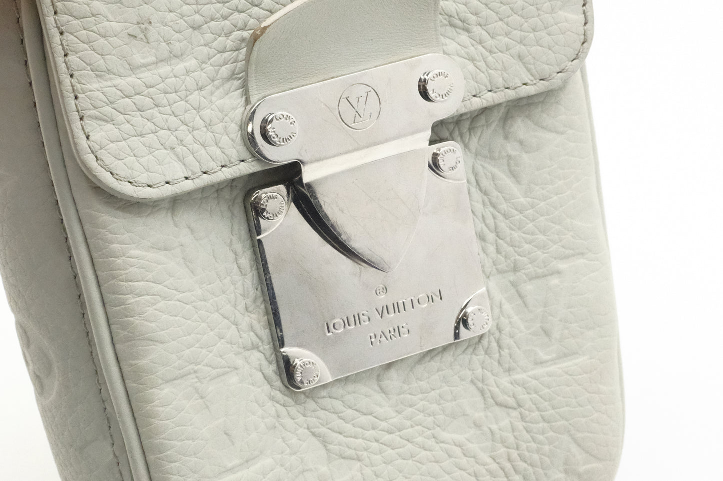 Louis Vuitton S-Lock Wearable Wallet in Mineral Grey Taurillon Leather