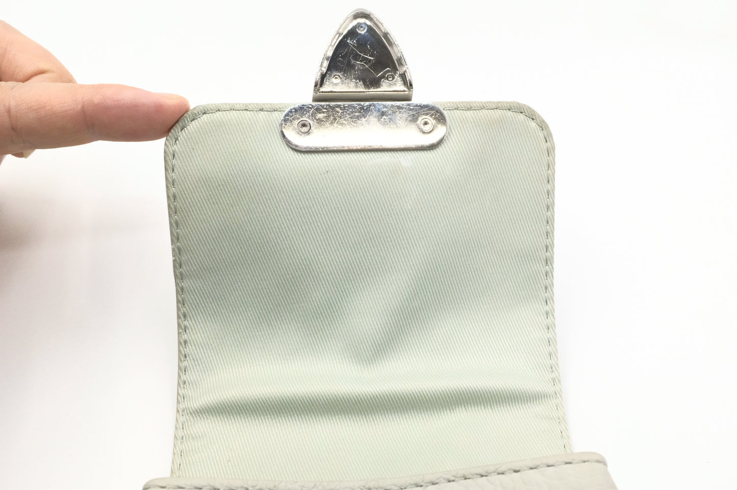 Louis Vuitton S-Lock Wearable Wallet in Mineral Grey Taurillon Leather