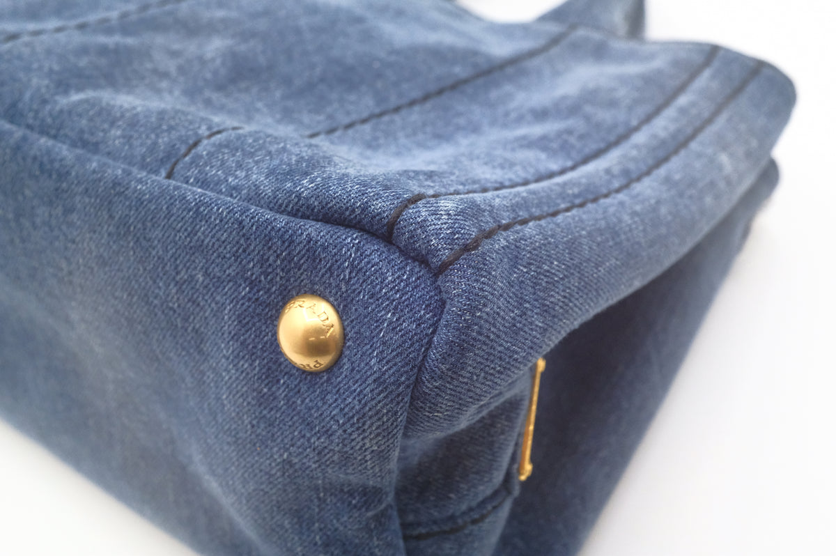 Prada Canapa in Blue Denim Canvas