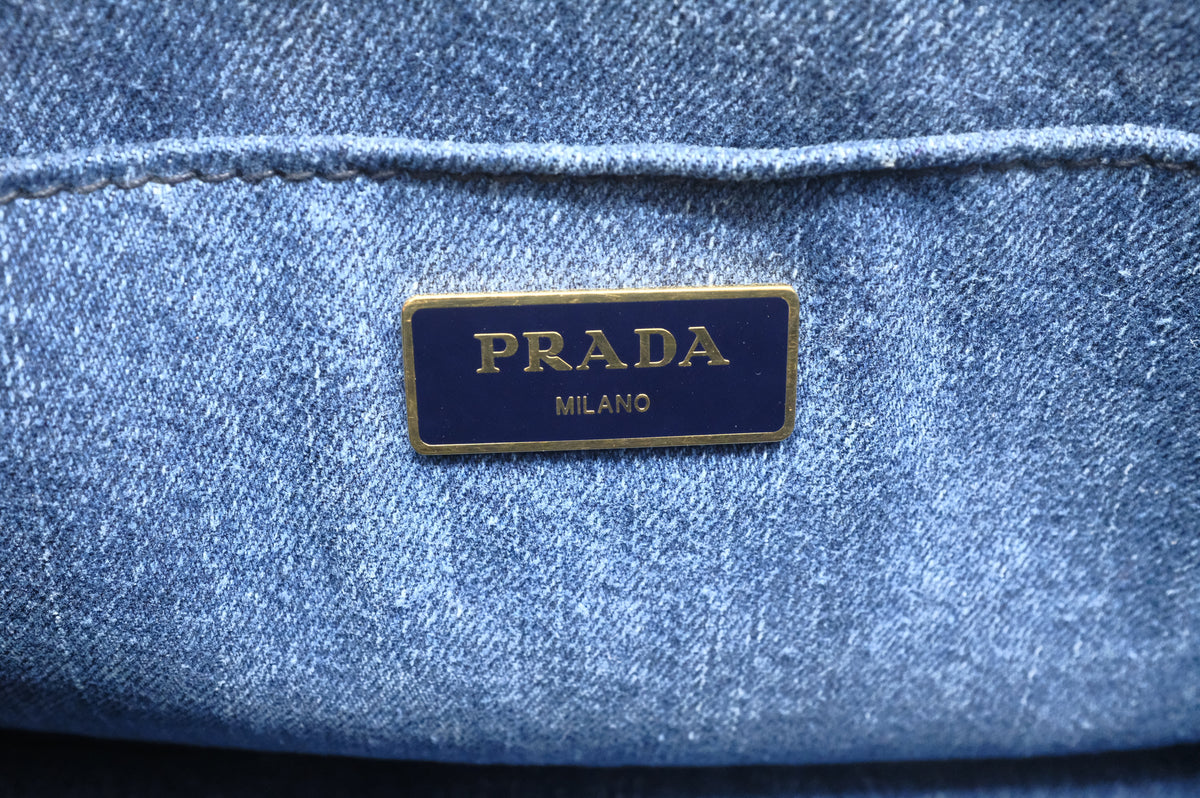Prada Canapa in Blue Denim Canvas