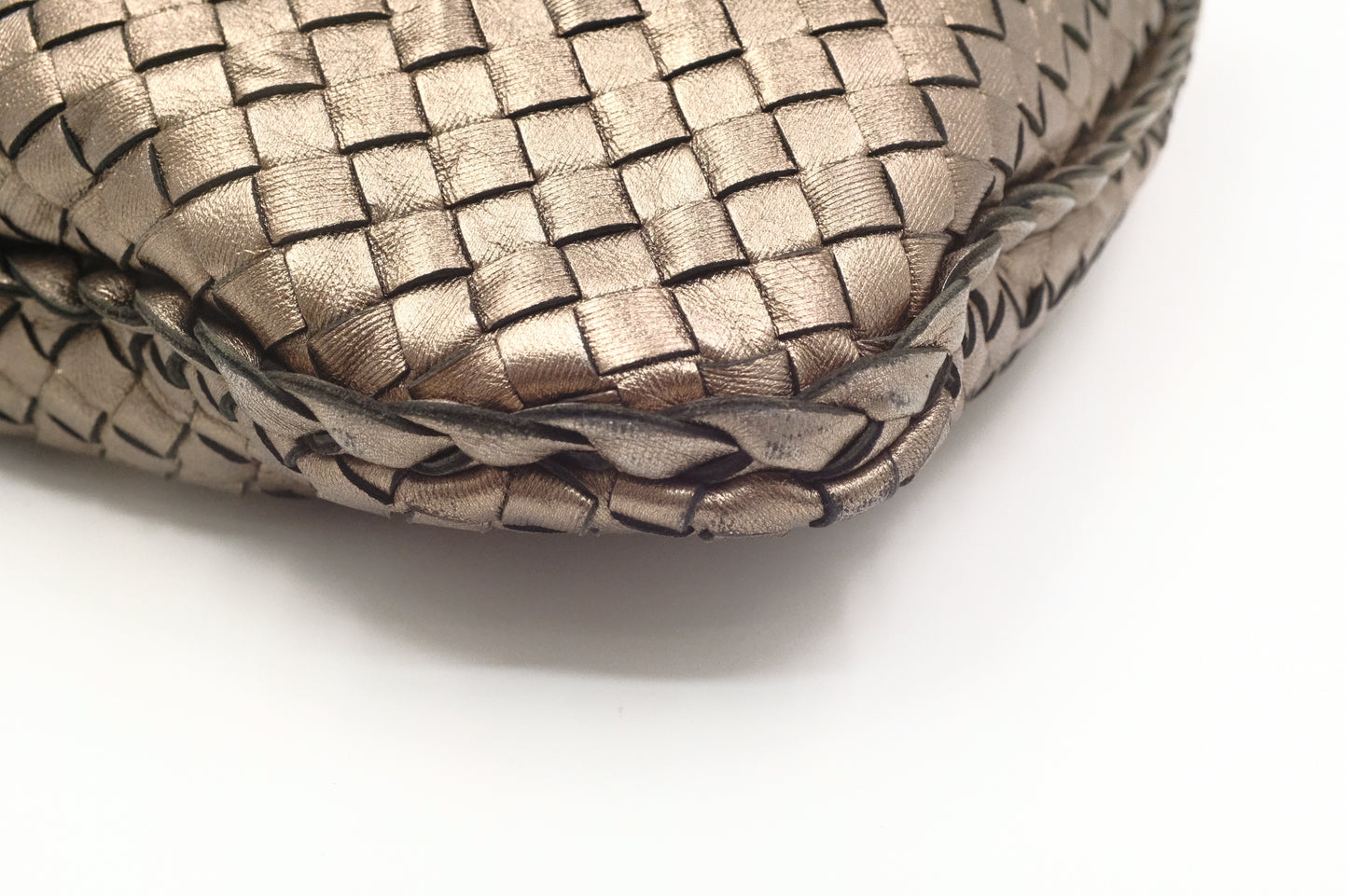 Bottega Veneta in Bronze Intrecciato Leather