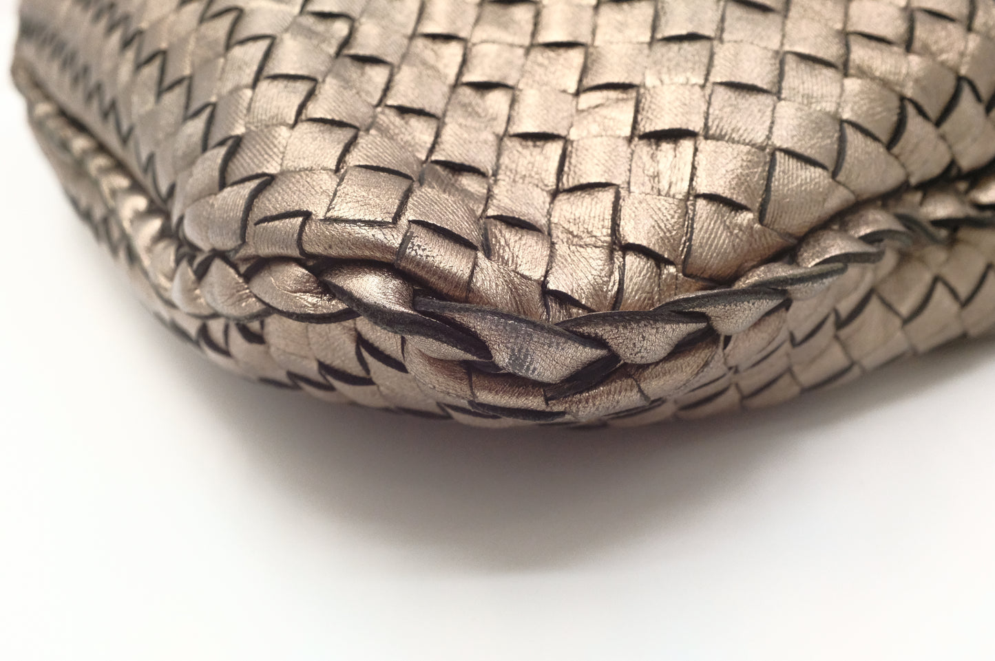 Bottega Veneta in Bronze Intrecciato Leather