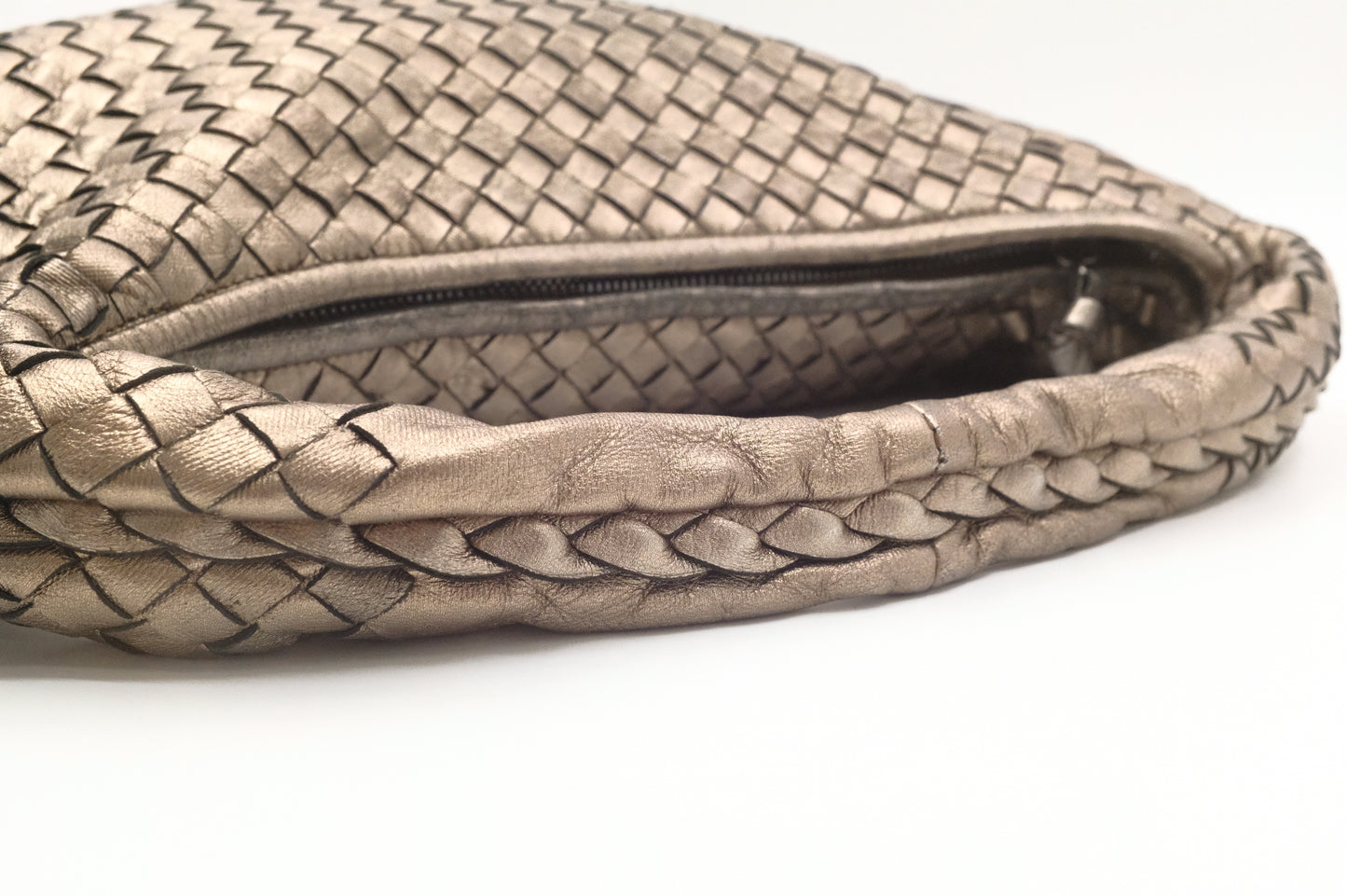 Bottega Veneta in Bronze Intrecciato Leather
