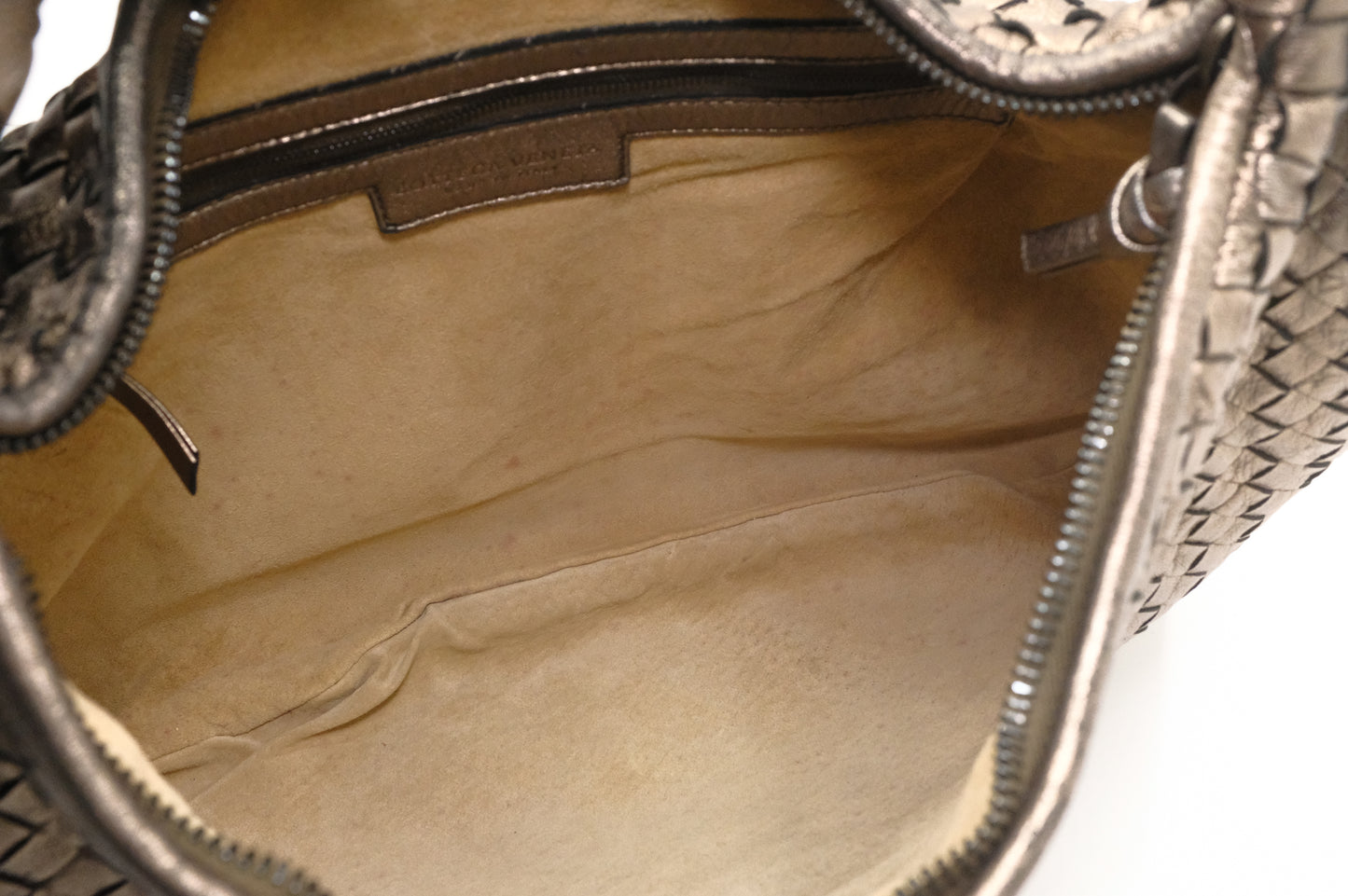 Bottega Veneta in Bronze Intrecciato Leather