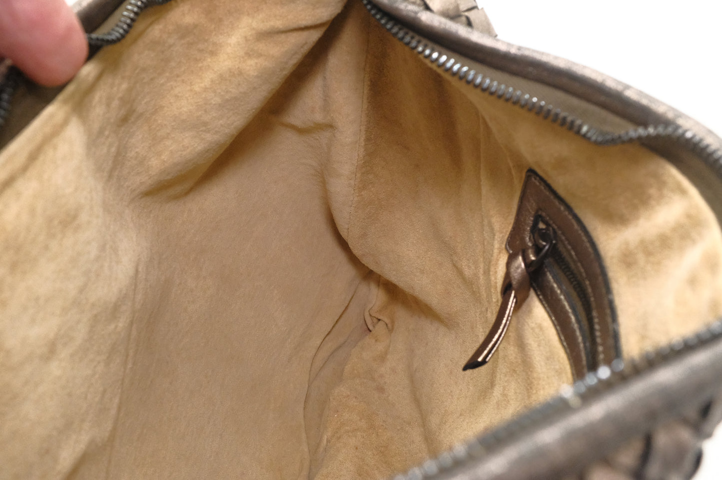 Bottega Veneta in Bronze Intrecciato Leather