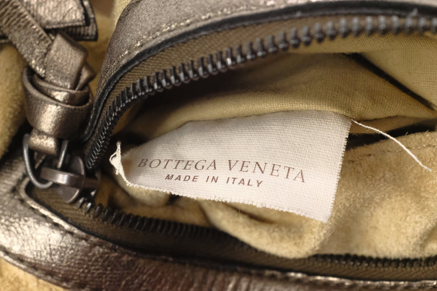 Bottega Veneta in Bronze Intrecciato Leather