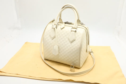 Louis Vuitton Speedy Cube in White Damier Facette Leather
