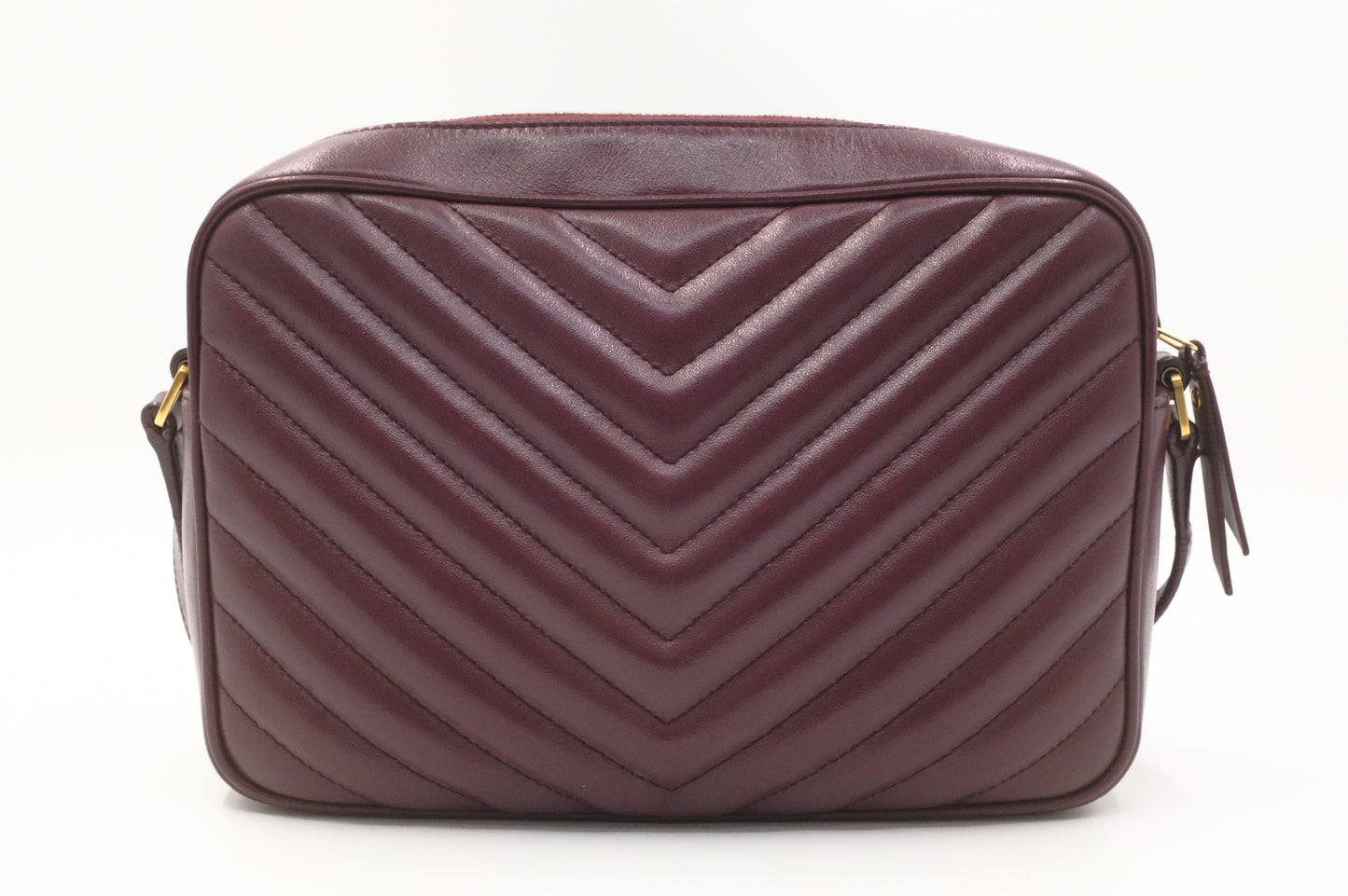 YSL Saint Laurent Lou Camera Bag in Burgundy Leather