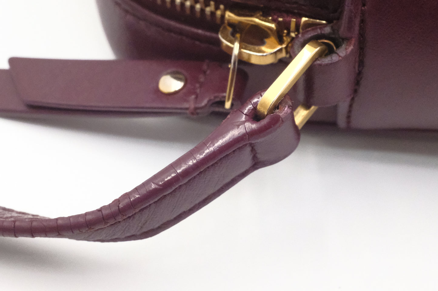 YSL Saint Laurent Lou Camera Bag in Burgundy Leather