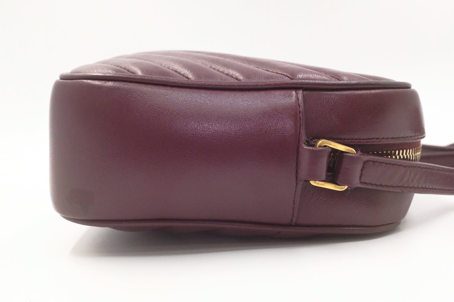 YSL Saint Laurent Lou Camera Bag in Burgundy Leather