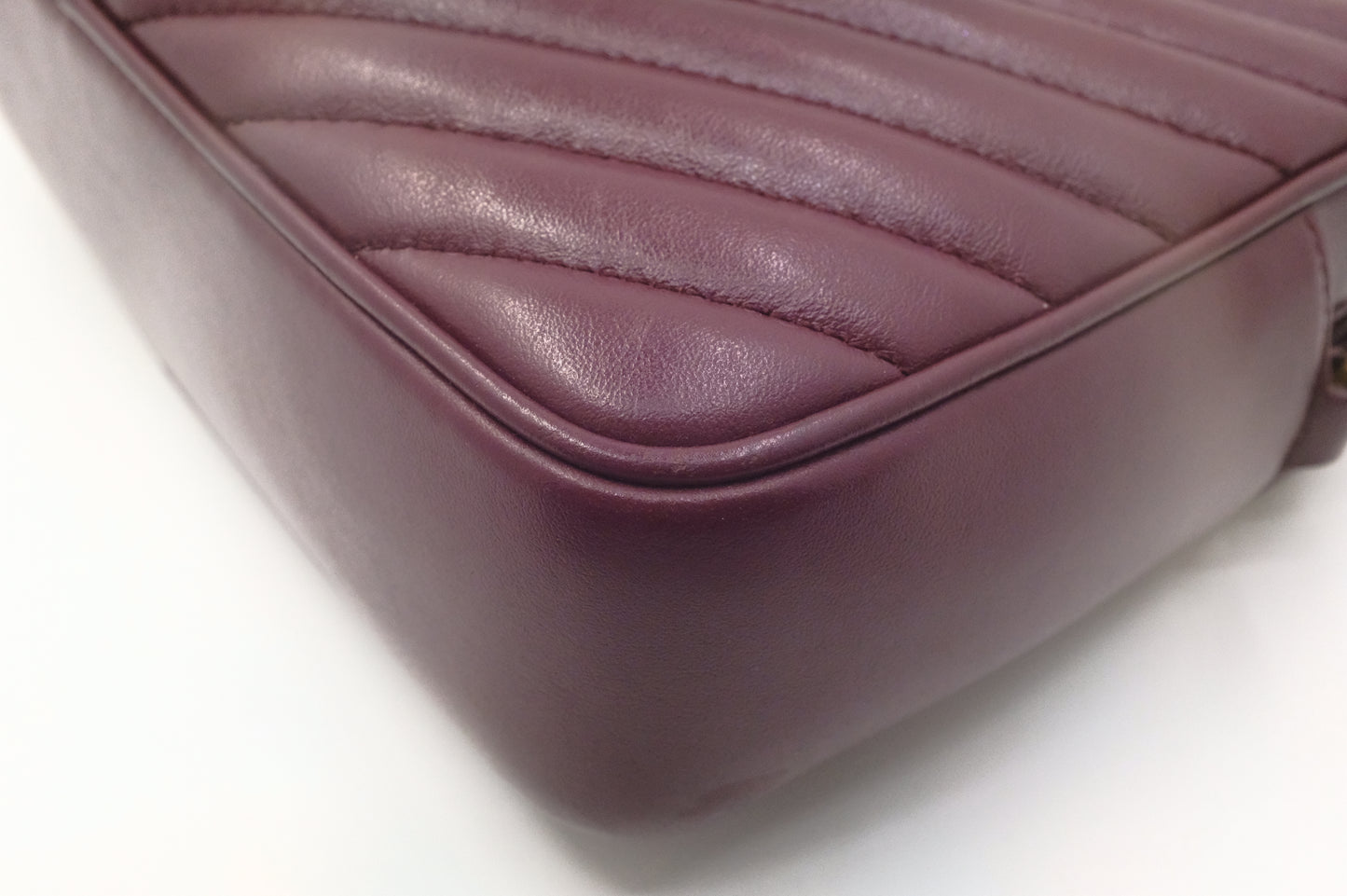 YSL Saint Laurent Lou Camera Bag in Burgundy Leather